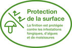 Protection de la surface - La finition est protégée contre les infestations fongiques, d'algues et de moisissures